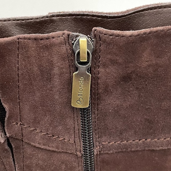 Blondo Slouch Brown Suede Heeled Boots 8 - Picture 6 of 12